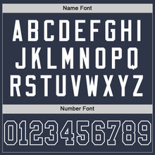 Load image into Gallery viewer, Custom Navy White Mesh Authentic Throwback Football Jersey