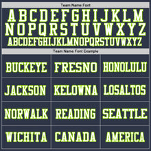 Load image into Gallery viewer, Custom Navy Neon Green-White Mesh Authentic Throwback Football Jersey