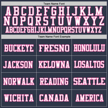 Load image into Gallery viewer, Custom Navy Pink-White Mesh Authentic Throwback Football Jersey