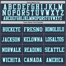 Load image into Gallery viewer, Custom Navy Teal-White Mesh Authentic Throwback Football Jersey