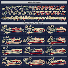 Load image into Gallery viewer, Custom Navy Vintage USA Flag-Cream Hockey Lace Neck Jersey
