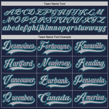 Load image into Gallery viewer, Custom Navy Gray-Teal Hockey Lace Neck Jersey