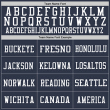 Load image into Gallery viewer, Custom Navy White Mesh Authentic Throwback Football Jersey