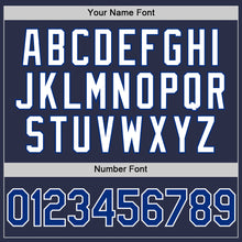 Load image into Gallery viewer, Custom Navy Royal-White Authentic Throwback Baseball Jersey