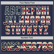 Load image into Gallery viewer, Custom Navy Vintage USA Flag-White Authentic Throwback Baseball Jersey