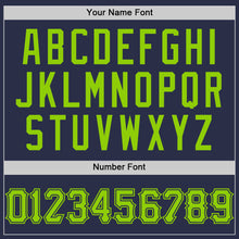 Load image into Gallery viewer, Custom Navy Neon Green Authentic Throwback Baseball Jersey