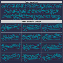Load image into Gallery viewer, Custom Navy Teal Authentic Throwback Baseball Jersey