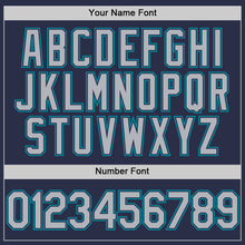 Load image into Gallery viewer, Custom Navy Gray-Teal Authentic Throwback Baseball Jersey