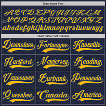 Load image into Gallery viewer, Custom Navy Gold-Royal Hockey Jersey