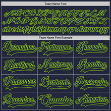 Load image into Gallery viewer, Custom Navy Neon Green Hockey Jersey