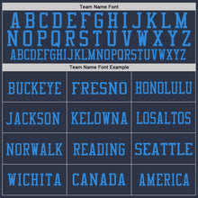 Load image into Gallery viewer, Custom Navy Red-Powder Blue Mesh Authentic Football Jersey