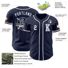 Load image into Gallery viewer, Custom Navy White Authentic Baseball Jersey