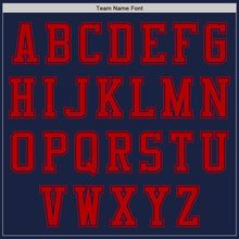 Load image into Gallery viewer, Custom Navy Red Authentic Baseball Jersey