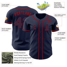 Load image into Gallery viewer, Custom Navy Red Authentic Baseball Jersey