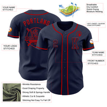 Load image into Gallery viewer, Custom Navy Red Authentic Baseball Jersey