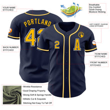 Load image into Gallery viewer, Custom Navy Gold-White Authentic Baseball Jersey