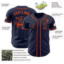 Load image into Gallery viewer, Custom Navy Orange Authentic Baseball Jersey