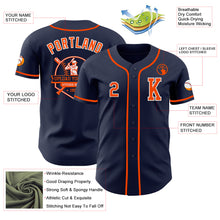Load image into Gallery viewer, Custom Navy Orange-White Authentic Baseball Jersey