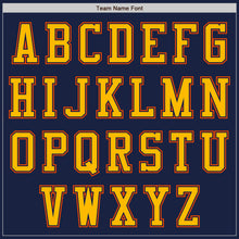 Load image into Gallery viewer, Custom Navy Gold-Orange Authentic Baseball Jersey