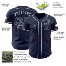 Load image into Gallery viewer, Custom Navy Gray Authentic Baseball Jersey