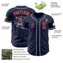 Load image into Gallery viewer, Custom Navy Red-Gray Authentic Baseball Jersey