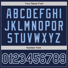 Load image into Gallery viewer, Custom Navy White-Light Blue Authentic Baseball Jersey