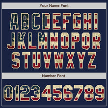 Load image into Gallery viewer, Custom Navy Vintage USA Flag-Cream Authentic Baseball Jersey