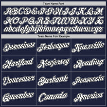 Load image into Gallery viewer, Custom Navy White Black-Gray Authentic Throwback Basketball Jersey