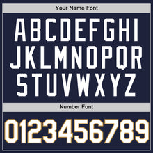 Load image into Gallery viewer, Custom Navy White-Old Gold Authentic Throwback Basketball Jersey