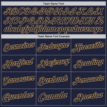 Load image into Gallery viewer, Custom Navy Old Gold Authentic Throwback Basketball Jersey