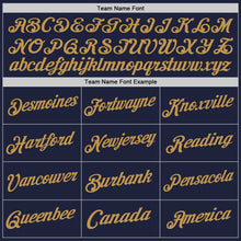 Load image into Gallery viewer, Custom Navy Gold-Old Gold Authentic Throwback Basketball Jersey