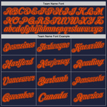 Load image into Gallery viewer, Custom Navy Orange Authentic Throwback Basketball Jersey