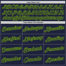 Load image into Gallery viewer, Custom Navy Neon Green Authentic Throwback Basketball Jersey