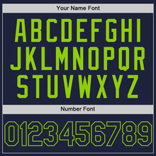 Load image into Gallery viewer, Custom Navy Neon Green Authentic Throwback Basketball Jersey