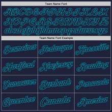Load image into Gallery viewer, Custom Navy Teal Authentic Throwback Basketball Jersey