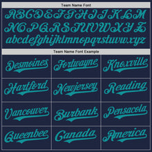 Load image into Gallery viewer, Custom Navy Teal Authentic Baseball Jersey