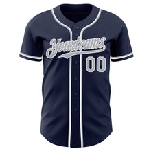 Load image into Gallery viewer, Custom Navy Gray-White Authentic Baseball Jersey