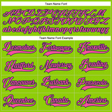 Load image into Gallery viewer, Custom Neon Green Pink-Navy Hockey Lace Neck Jersey