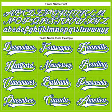 Load image into Gallery viewer, Custom Neon Green White-Royal Hockey Lace Neck Jersey