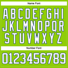 Load image into Gallery viewer, Custom Neon Green White-Royal Hockey Lace Neck Jersey