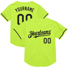 Load image into Gallery viewer, Custom Neon Green Black Mesh Authentic Throwback Baseball Jersey