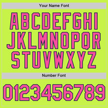 Load image into Gallery viewer, Custom Neon Green Pink-Navy Mesh Authentic Throwback Baseball Jersey