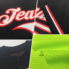 Load image into Gallery viewer, Custom Neon Green Black-Gold Mesh Authentic Throwback Baseball Jersey