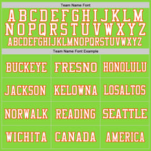 Load image into Gallery viewer, Custom Neon Green Orange-White Mesh Authentic Throwback Football Jersey