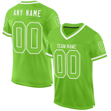 Load image into Gallery viewer, Custom Neon Green White Mesh Authentic Throwback Football Jersey