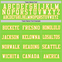 Load image into Gallery viewer, Custom Neon Green White-Gold Mesh Authentic Throwback Football Jersey