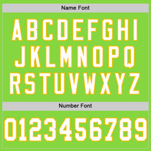 Load image into Gallery viewer, Custom Neon Green White-Gold Mesh Authentic Throwback Football Jersey