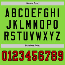 Load image into Gallery viewer, Custom Neon Green Red-Black Mesh Authentic Throwback Football Jersey