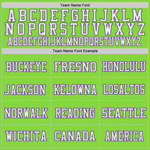 Load image into Gallery viewer, Custom Neon Green Purple-White Mesh Authentic Throwback Football Jersey