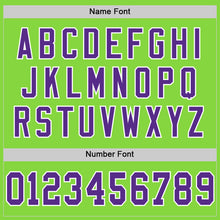 Load image into Gallery viewer, Custom Neon Green Purple-White Mesh Authentic Throwback Football Jersey